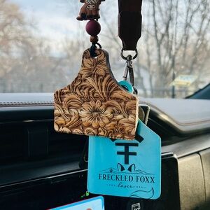 Custom Engraved Wooden Car Charm  - Made By FreckledFoxxLaser.Etsy.com